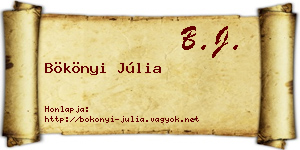 Bökönyi Júlia névjegykártya