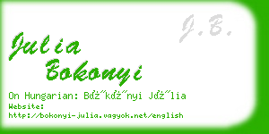 julia bokonyi business card